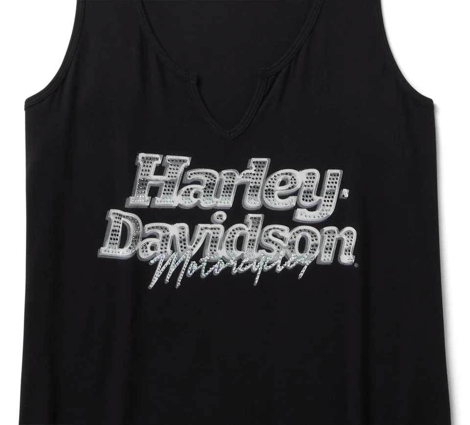 Canotta Bling cromatica con scollo a tacca - Harley Black - immagine 2