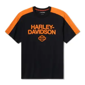 Maglietta H-D® TECH Coolmax® da uomo - Colorblock - Harley Black & Harley Orange NUOVO ARRIVO