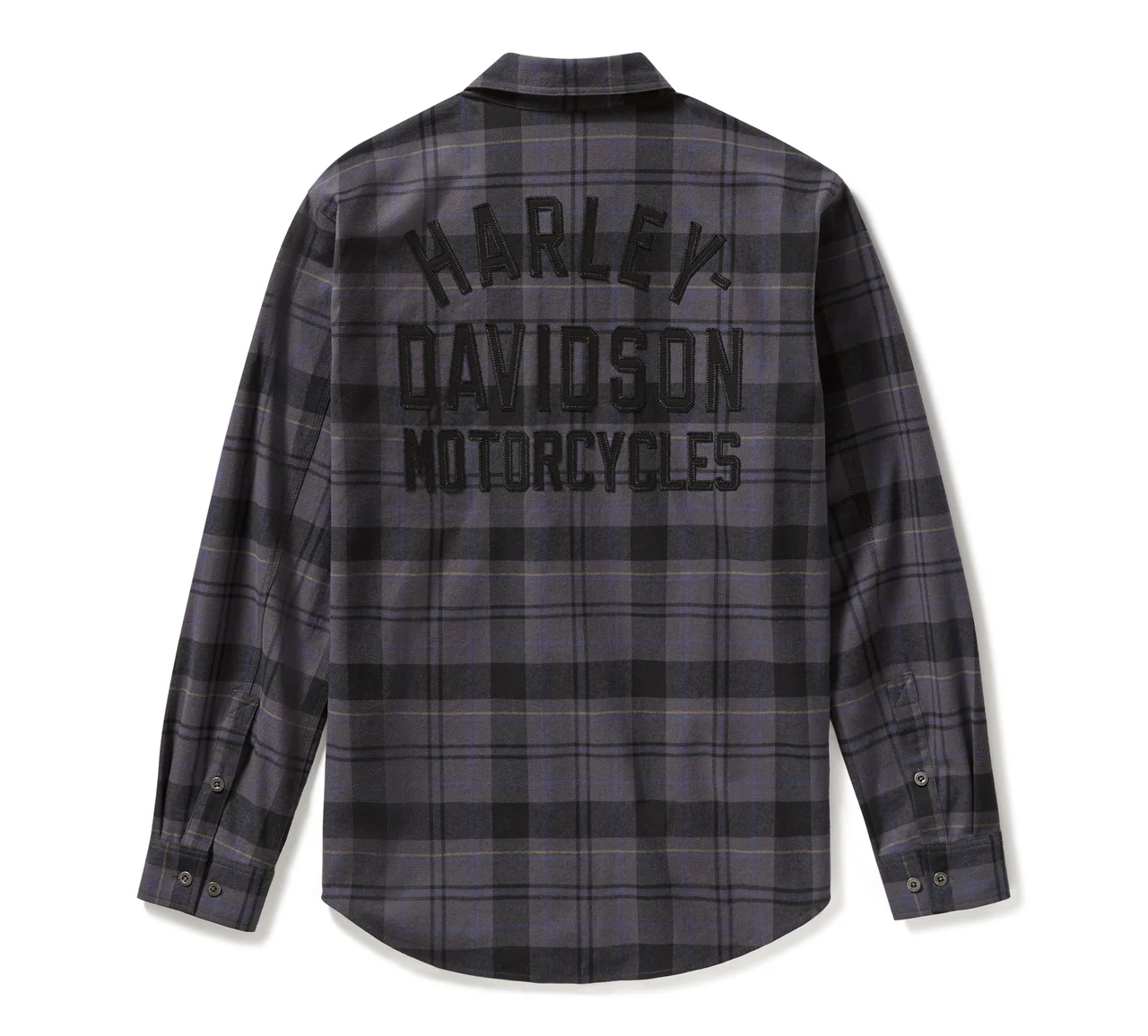 Camicia a quadri Racer Font tinta in filo - Plaid - Asphalt & Harley Black NUOVO ARRIVO - immagine 3