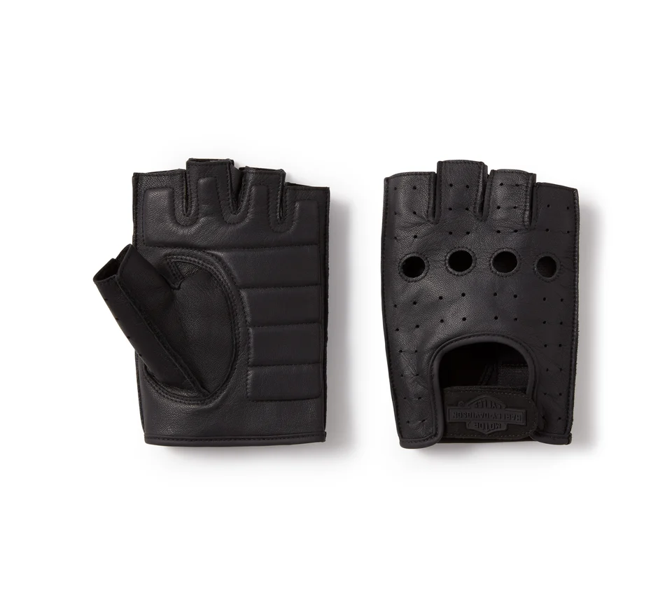Men's H-D® Fingerless Leather Riding Gloves