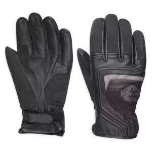 Guanti CE Harley-Davidson® Men's B&S Logo Leather & Mesh Gloves