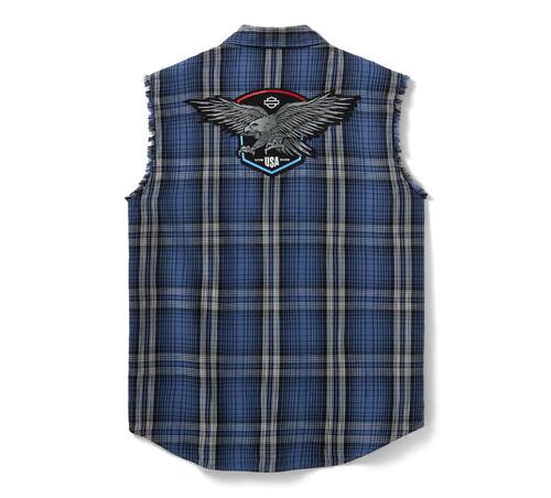 Camicia senza maniche Harley-Davidson® Liberty Eagle Plaid Blowout - immagine 3