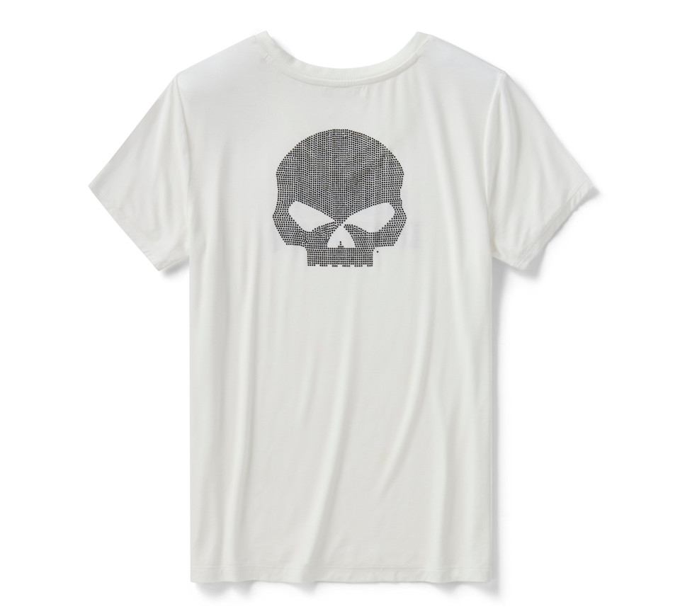 VMaglia a V Willie G Skull Bling da donna - Cloud Dancer - immagine 2