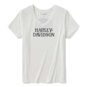 VMaglia a V Willie G Skull Bling da donna - Cloud Dancer