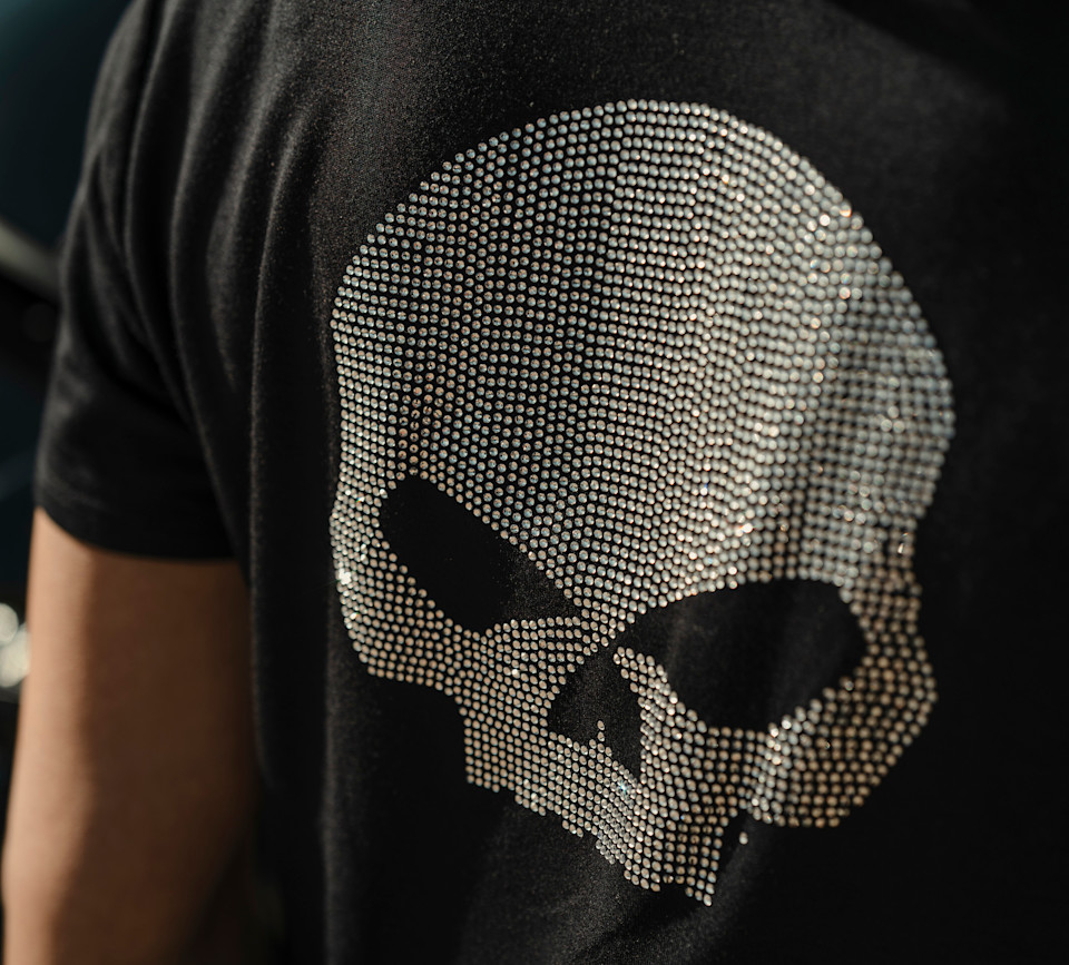 Maglia a V Willie G Skull Bling da donna - immagine 2