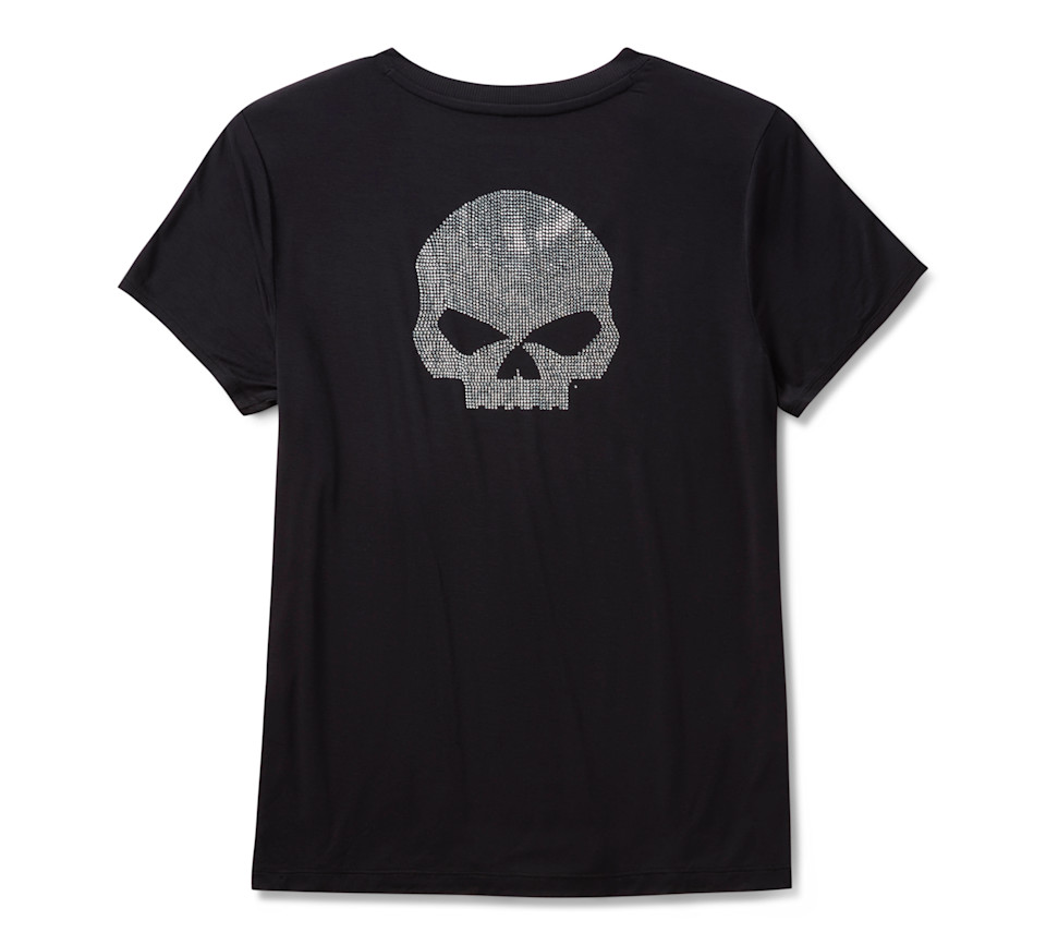 Maglia a V Willie G Skull Bling da donna - immagine 5