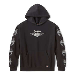 Hoodie pullover oversize Winged Horseshoe Dickies x H-D - Black