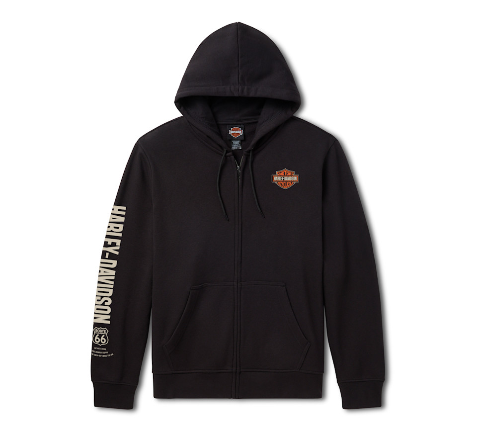 Felpa con cappuccio e zip intera H-D Route 66 Anniversary in pile