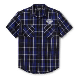 Camicia a quadri a maniche corte da uomo H-D Essential