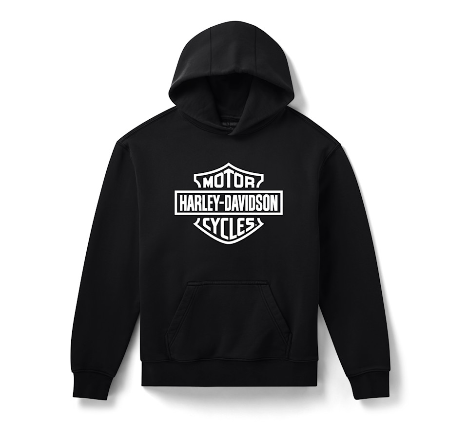 Felpa con cappuccio da uomo HD Standard Bar & Shield - Harley nera