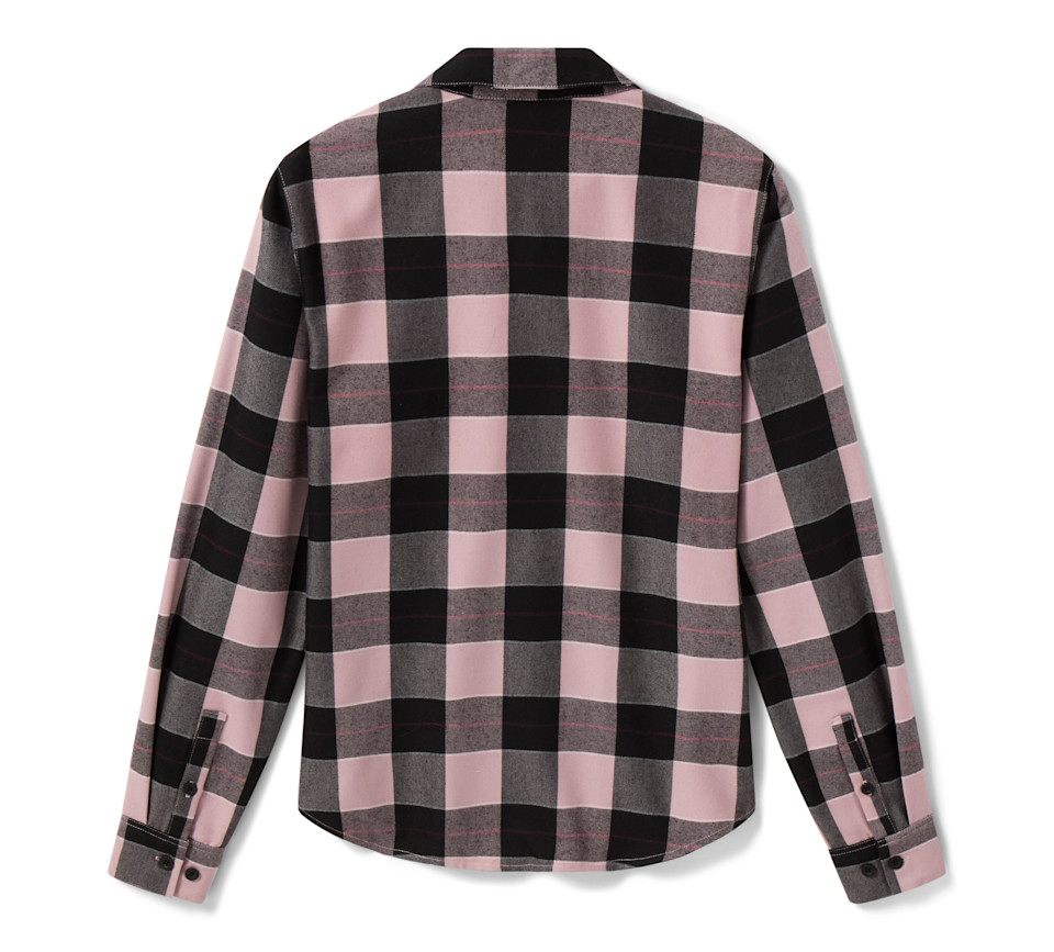 Camicia a maniche lunghe da donna H-D Standard Buffalo in tartan - Plaid - Dusty Mauve & Harley Black - immagine 2