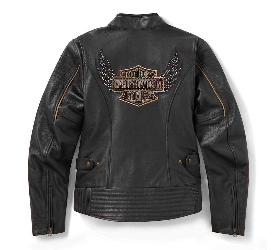 Giacca da moto in pelle da donna Winged Bling - immagine 3